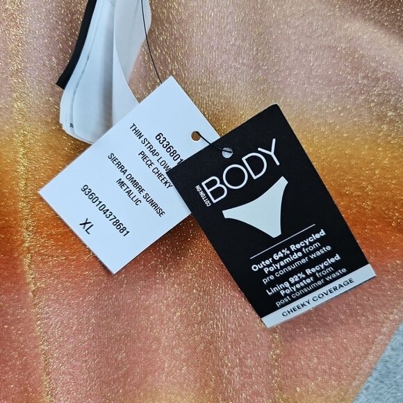 Cotton On Glitter Ombre Sunrise Scoop Neck One Piece Swimsuit Womens XL Cheeky - Picture 5 of 8